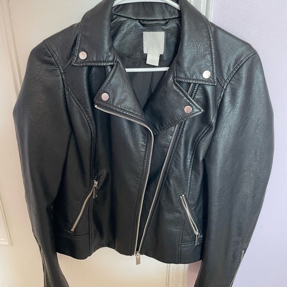 LEATHER BIKER JACKET - Picture 1 of 2